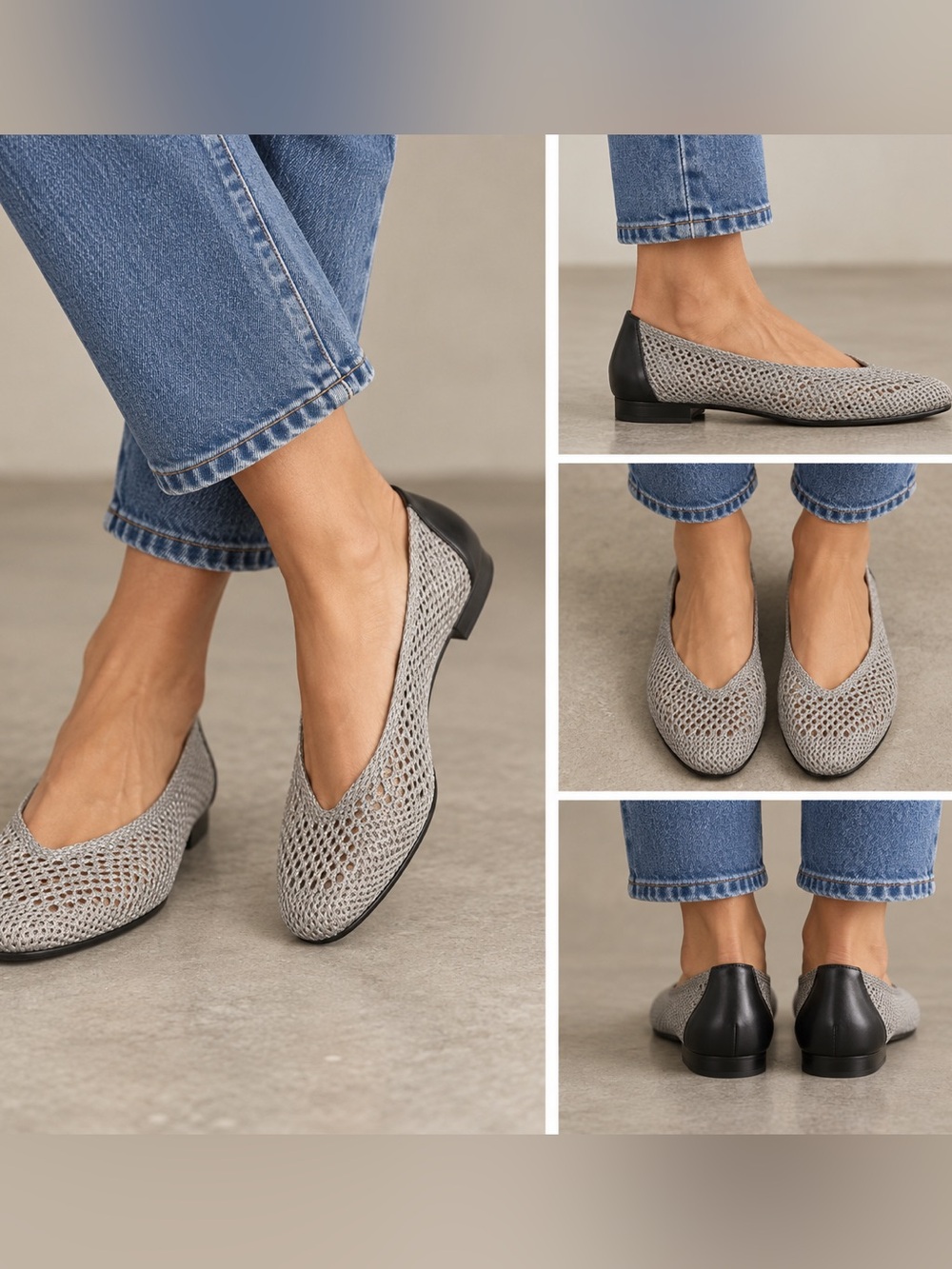 Stuart Weitzman Woven Flats with Leather Accent